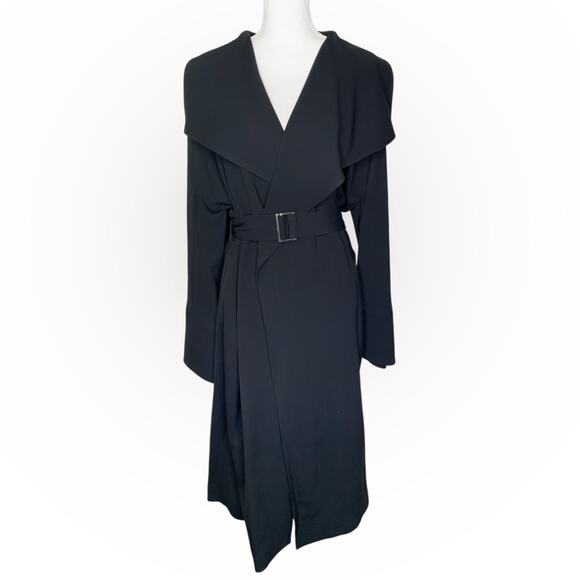 Totême Women's Signature Flowing Twill Trench Coat Black Pre-Fall '24 - Picture 7 of 16